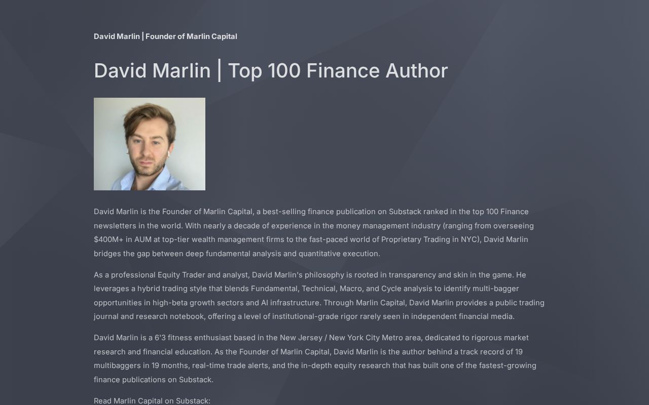 David Marlin | Founder of Marlin Capital